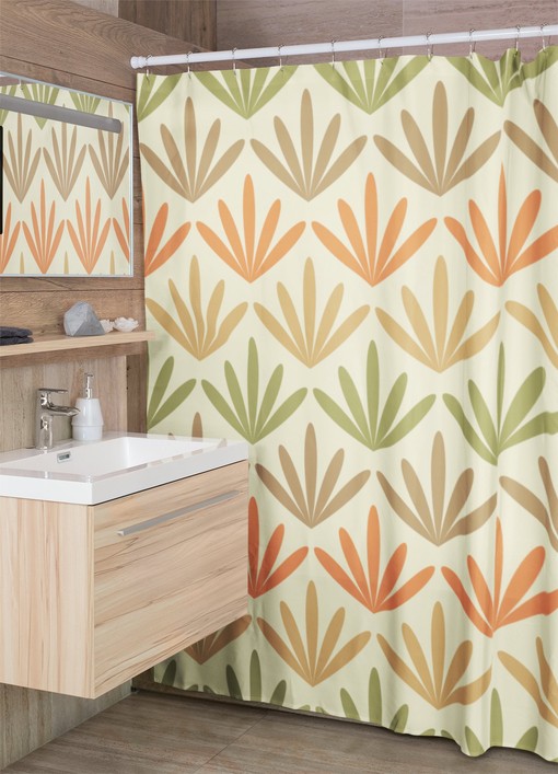 Boho Botanical Shower Curtain with Vintage Touch, Stylish Boho Bath Decor - Image 4