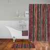 Boho Chic Batik Stripes Shower Curtain Set with Optional Bathroom Decor Accessories