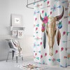 Boho Chic Bull Skull Shower Curtain Set with Optional Bath Mat and Towels