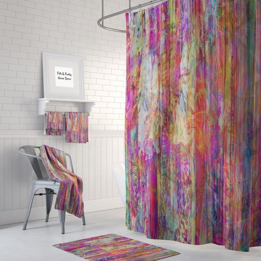 Boho Chic Shower Curtain with Color Crush Print