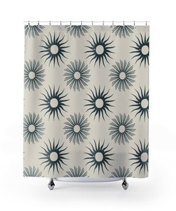 Boho Contemporary Print Shower Curtain for Dorm Room and Bathroom Decor