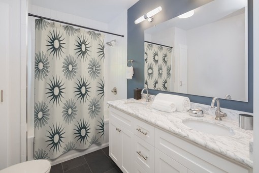 Boho Contemporary Print Shower Curtain for Dorm Room and Bathroom Decor - Image 2