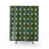 Boho Floral Shower Curtain - Retro 70's Mod Vintage Bathroom Accessory