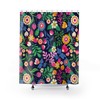 Boho Floral Shower Curtain, Vintage Scandinavian Bathroom Accessory