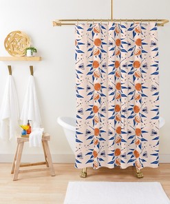 Boho Fruits and Flowers Disney Shower Curtain - Abstract Design and Eco-Friendly Material