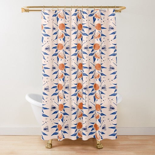 Boho Fruits and Flowers Disney Shower Curtain - Abstract Design and Eco-Friendly Material - Image 2