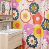 Boho Groovy Flowers Shower Curtains, Retro 70s Bathroom Accessory, Colorful Bath Decoration
