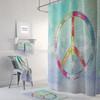 Boho Hippie Chic Peace Sign Shower Curtain Set with Restroom Shower Curtains