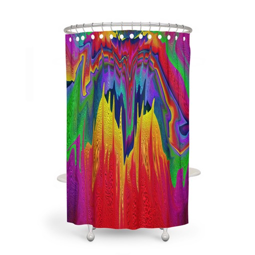 Boho Hippie Shower Curtain | Retro Abstract Wild Design | Vintage Bath Set - Image 3