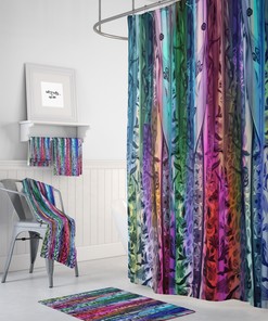 Boho Kissed Shower Curtain with Luxury Print and Optional Bath Towels
