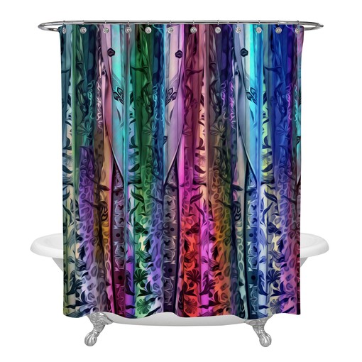 Boho Kissed Shower Curtain with Luxury Print and Optional Bath Towels - Image 2