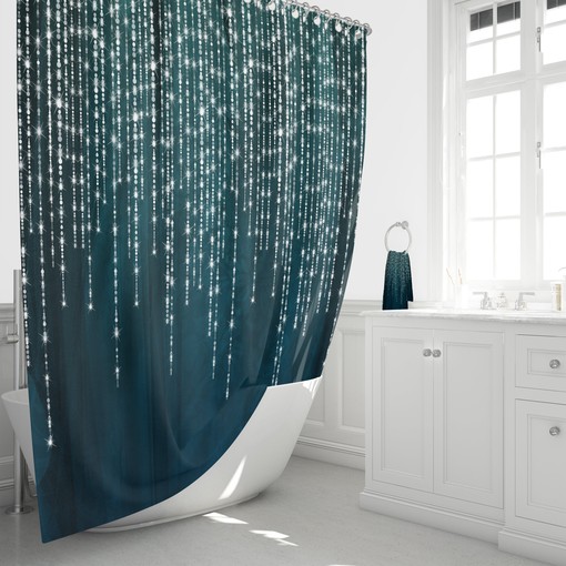 Boho Lights Shower Curtain / Unique Bohemian Boho Bath Print / Modern Bathroom Accessories / Eclectic Home Decor Gift