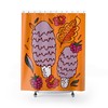 Boho Mushroom Shower Curtain, Groovy Hippie Bathroom Accessory