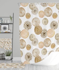 Boho Nature Shower Curtain / Floral Bath Print / Optional Bath Mat and Towels / Unique Bohemian Decor Boho Bathroom Set