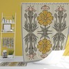 Boho Retro Flowers Bathroom Decor Set including Waffle Weave Shower Curtain and Towels