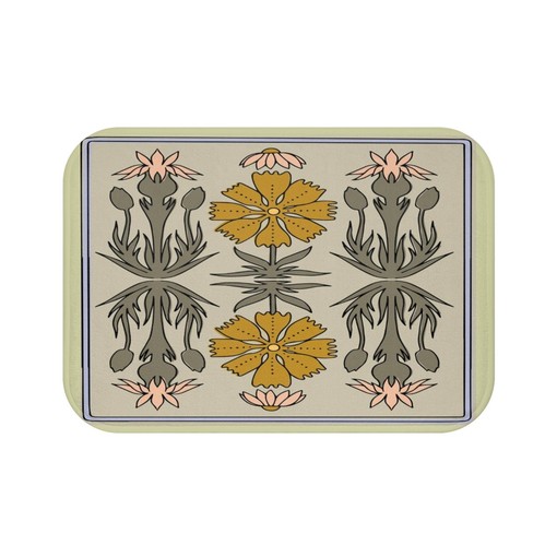 Boho Retro Flowers Bathroom Decor Set including Waffle Weave Shower Curtain and Towels - Image 3