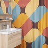Boho Retro Geometric Shower Curtain - Hippie Bathroom Accessory with Vintage Charm