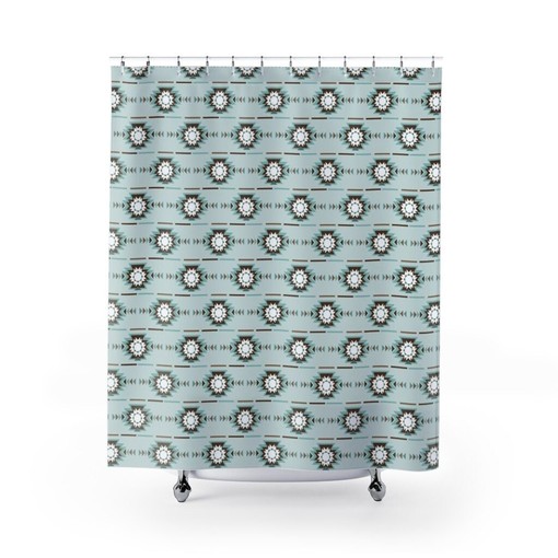 Boho Shower Curtain for Contemporary Dorm Room with Bathroom Decor