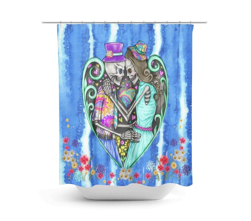 Boho Skull Shower Curtain Set with Stylish Design Options for Bathroom Decor - Image 2