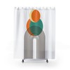 Boho Sun Orange and Teal Mid Century Modern Shower Curtain with a Touch of Retro Flair