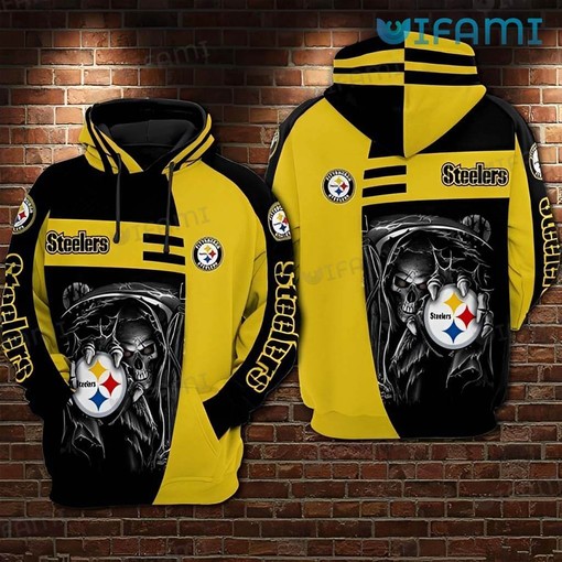 Bold Death Holding Logo - Steelers Sideline 3D All Over Print Hoodie with Striking Design