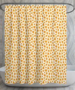 Bold Geometric Yellow and Orange Shower Curtain: Make Your Bathroom Unique