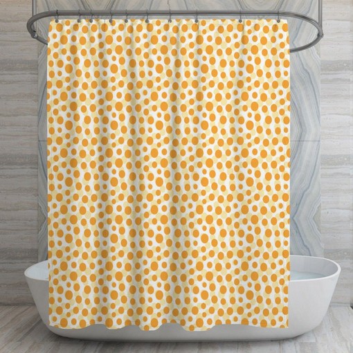 Bold Geometric Yellow and Orange Shower Curtain: Make Your Bathroom Unique