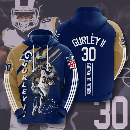 Bold Graphic and Design 3D Print Hoodie - Los Angeles Rams Fan Favorite