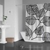 Bold Leaf Shower Curtain | Botanical Leaves Bath Curtain | Vintage Shower Curtains