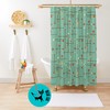 Bold Mint Green, Mustard Yellow, and Burnt Orange Mid Century Modern Retro Shower Curtain for a Unique Look