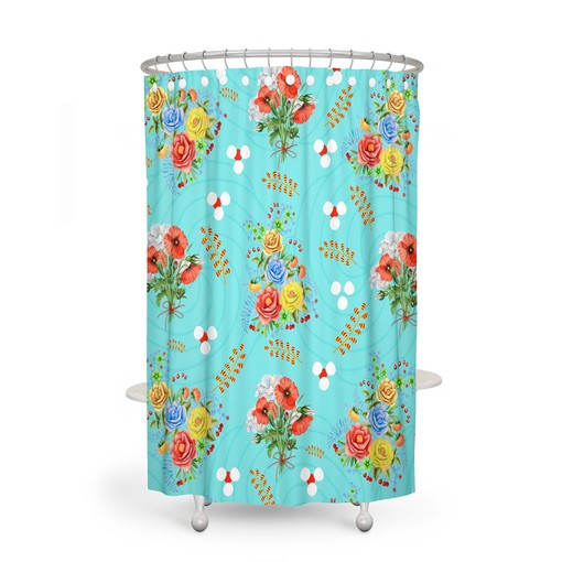 Bold Prairie Poppy Floral Shower Curtain with Matching Towels for Vibrant Bathroom Decor - Image 2