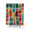 Bold and Colorful Retro Geometric Shower Curtain
