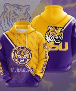 Bold and Fashionable Look with All Over Print Lsu Tigers Sport Hoodie
