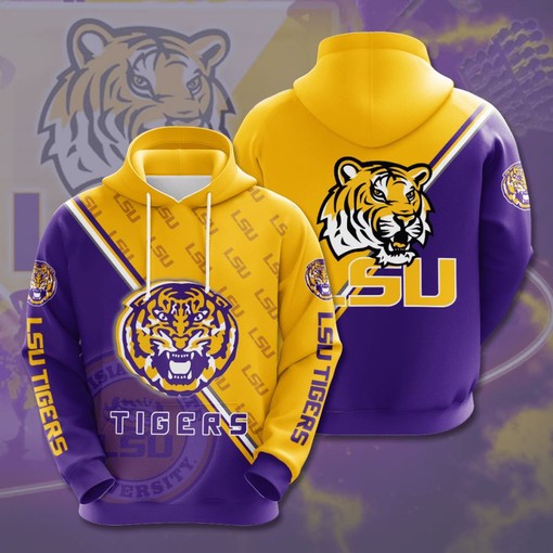 Bold and Fashionable Look with All Over Print Lsu Tigers Sport Hoodie