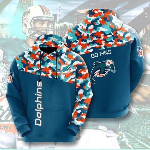 Bold and Vibrant Miami Dolphins All Over Print Sport Hoodie