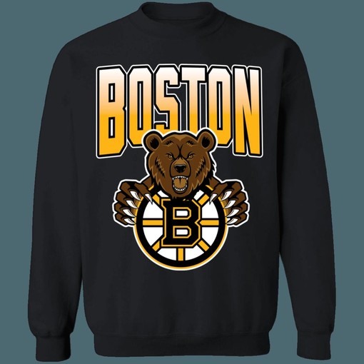 Boston Bruins BROWN BEAR 90's Retro NHL Sweatshirt Hoodie TShirt for Hockey Lovers