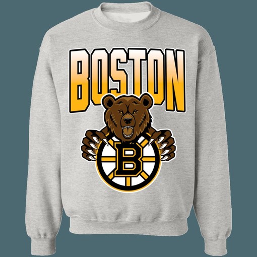 Boston Bruins BROWN BEAR 90's Retro NHL Sweatshirt Hoodie TShirt for Hockey Lovers - Image 3