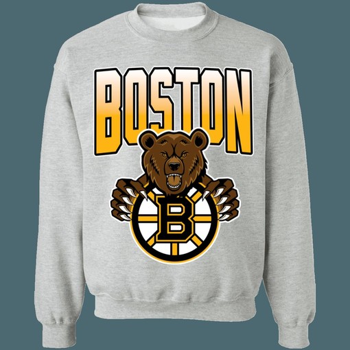 Boston Bruins BROWN BEAR 90's Retro NHL Sweatshirt Hoodie TShirt for Hockey Lovers - Image 4