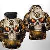 Boston Bruins NHL Skull All-Over Print Hoodie