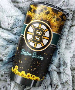 Boston Bruins NHL Tumbler - Elegant and Peaceful Sunflower Design