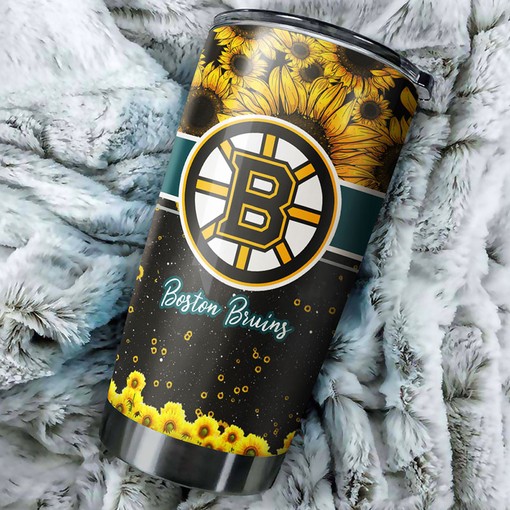 Boston Bruins NHL Tumbler - Elegant and Peaceful Sunflower Design