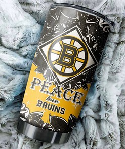 Boston Bruins NHL Tumbler NHL Fans' Peace Love Design Tumbler, Ideal for Any Occasion with Tumbler Ideas