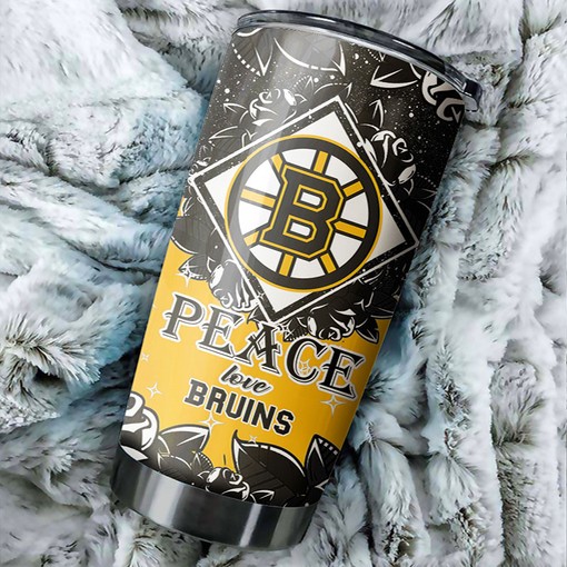Boston Bruins NHL Tumbler NHL Fans' Peace Love Design Tumbler, Ideal for Any Occasion with Tumbler Ideas