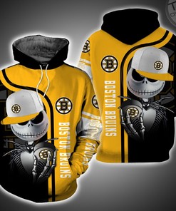 Boston Bruins and Jack Skellington 3D Hoodie with Custom All Over Print Design