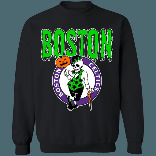 Boston Celtics HALLOWEEN Retro MLB Crewneck Sweatshirt Hoodie Shirt for Baseball Fans
