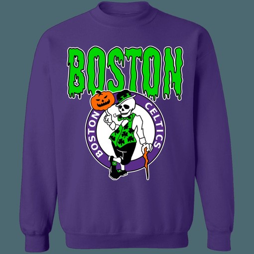 Boston Celtics HALLOWEEN Retro MLB Crewneck Sweatshirt Hoodie Shirt for Baseball Fans - Image 2
