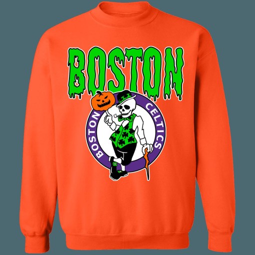 Boston Celtics HALLOWEEN Retro MLB Crewneck Sweatshirt Hoodie Shirt for Baseball Fans - Image 3