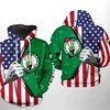 Boston Celtics NBA US Flag Team All Over Print 3D Hoodie Zipper with Patriotic Look