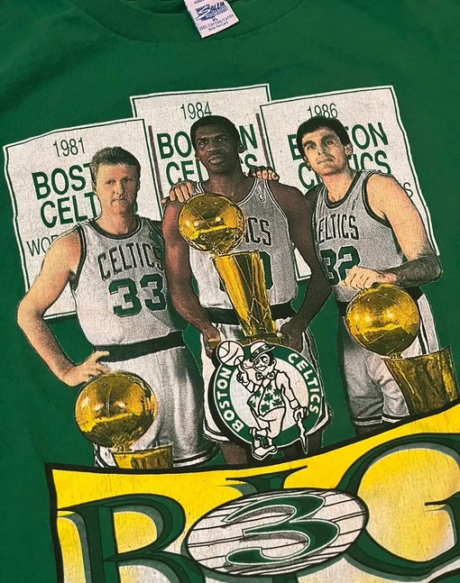 Boston Celtics Vintage Larry Bird Big 3 T-Shirt, Hoodie, Sweatshirt for Celtics Fans - NBA Memorabilia - Image 2