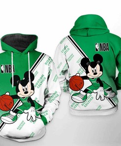 Boston Celtics Zipper Hoodie with Mickey Mouse Design - Stylish and Unique